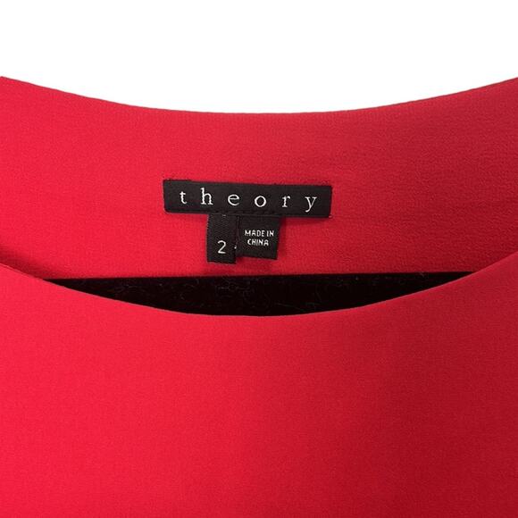 Theory Red Silk Sleeveless Mini dress Women’s size 2 - Picture 3 of 6